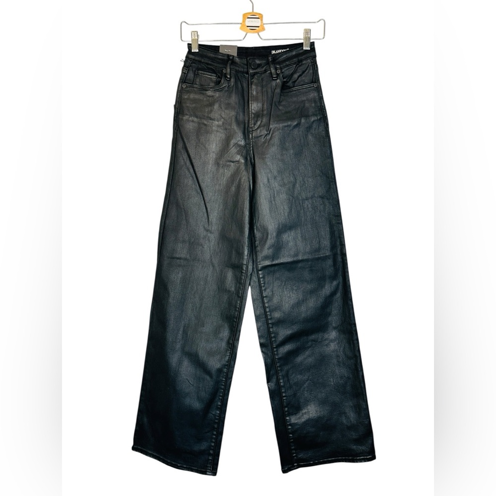 blankNYC Coated Black Franklin Wide Leg High Waisted Spartacus Jeans - Picture 3 of 14